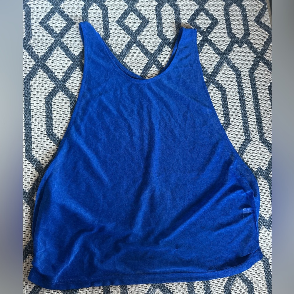 SHEIN Royal Blue Tank Top Sheer